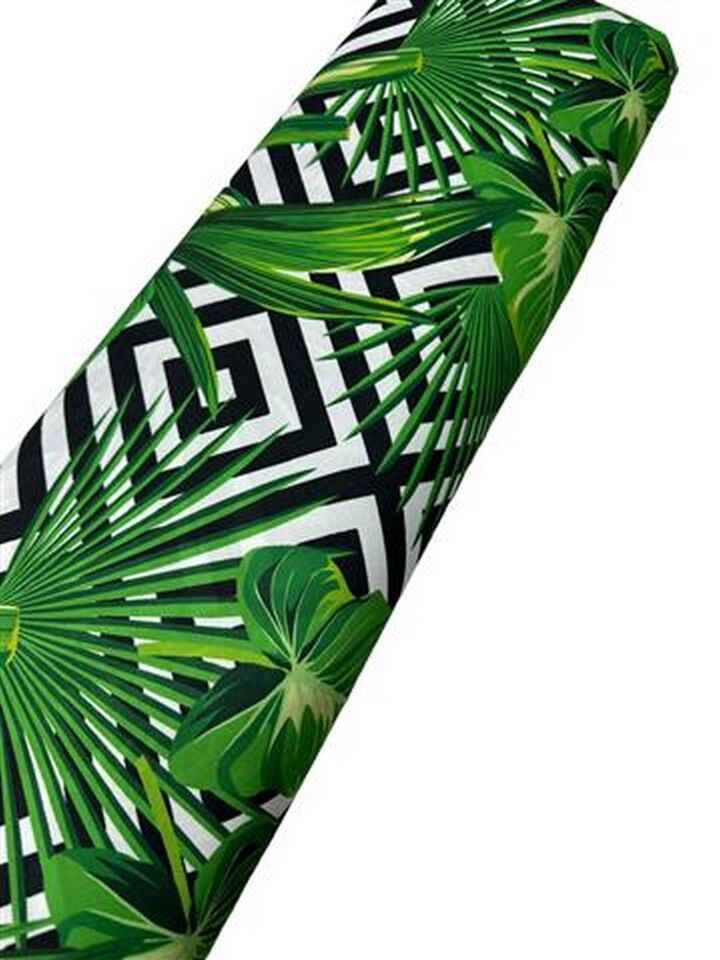 Yaprak Desen Elbiselik Gömleklik Krep Kumaş