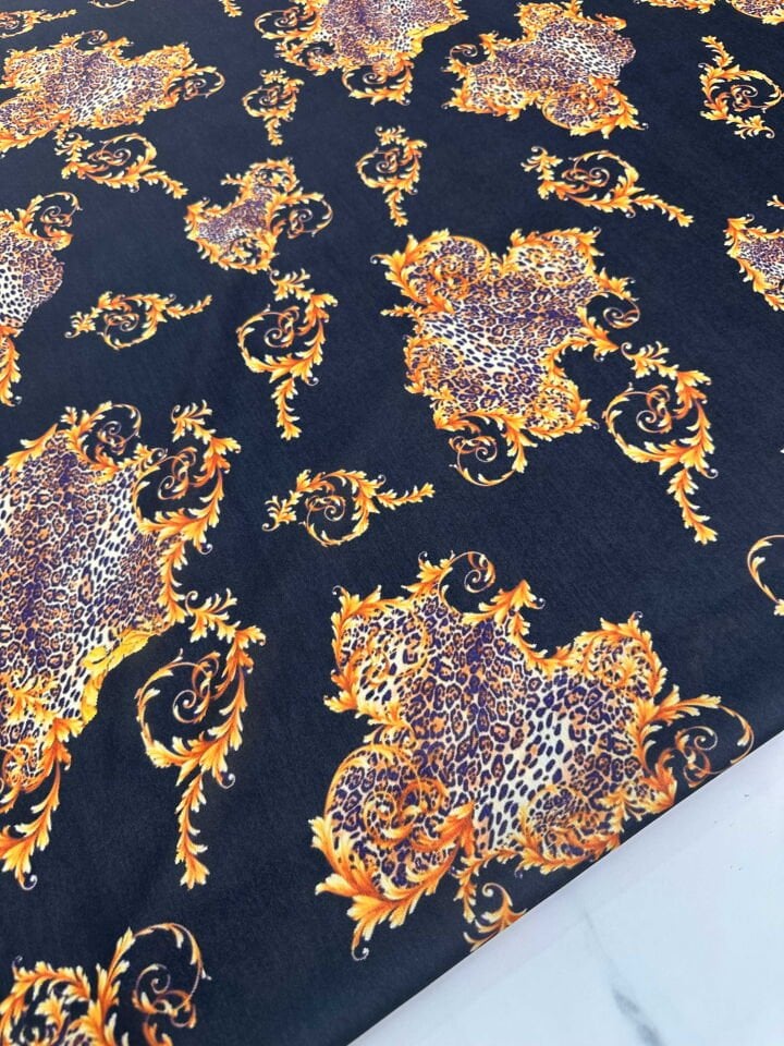 Desenli İpek Saten Elbise Etek Gömlek Şalvar