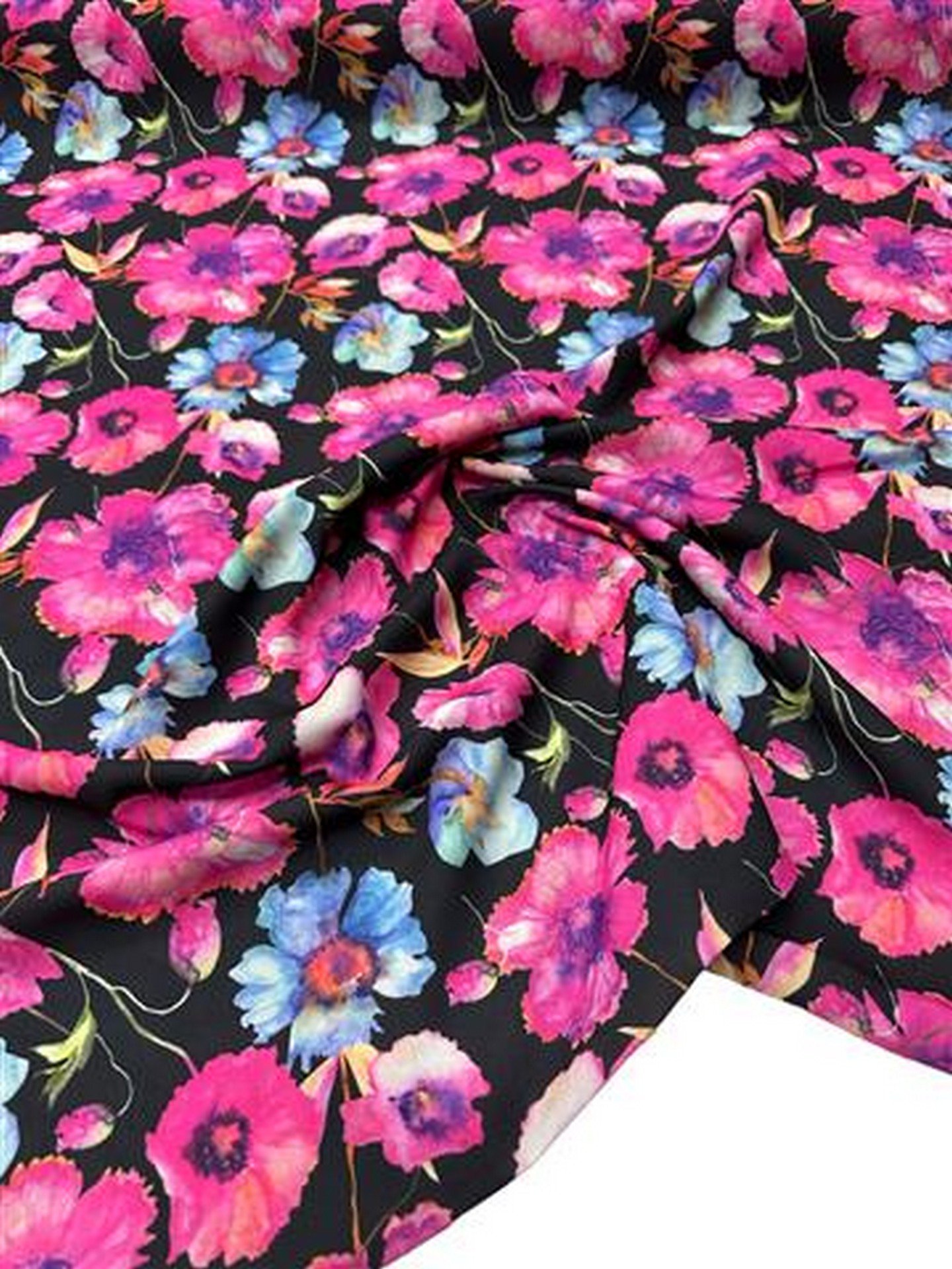 Çuha Çiçeği Desen Elbiselik Gömleklik Krep Kumaş