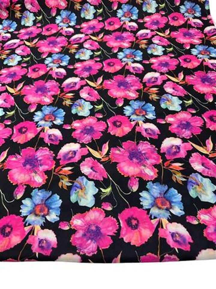 Çuha Çiçeği Desen Elbiselik Gömleklik Krep Kumaş