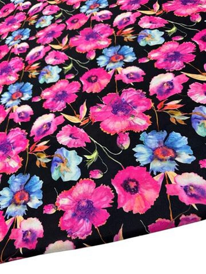 Çuha Çiçeği Desen Elbiselik Gömleklik Krep Kumaş