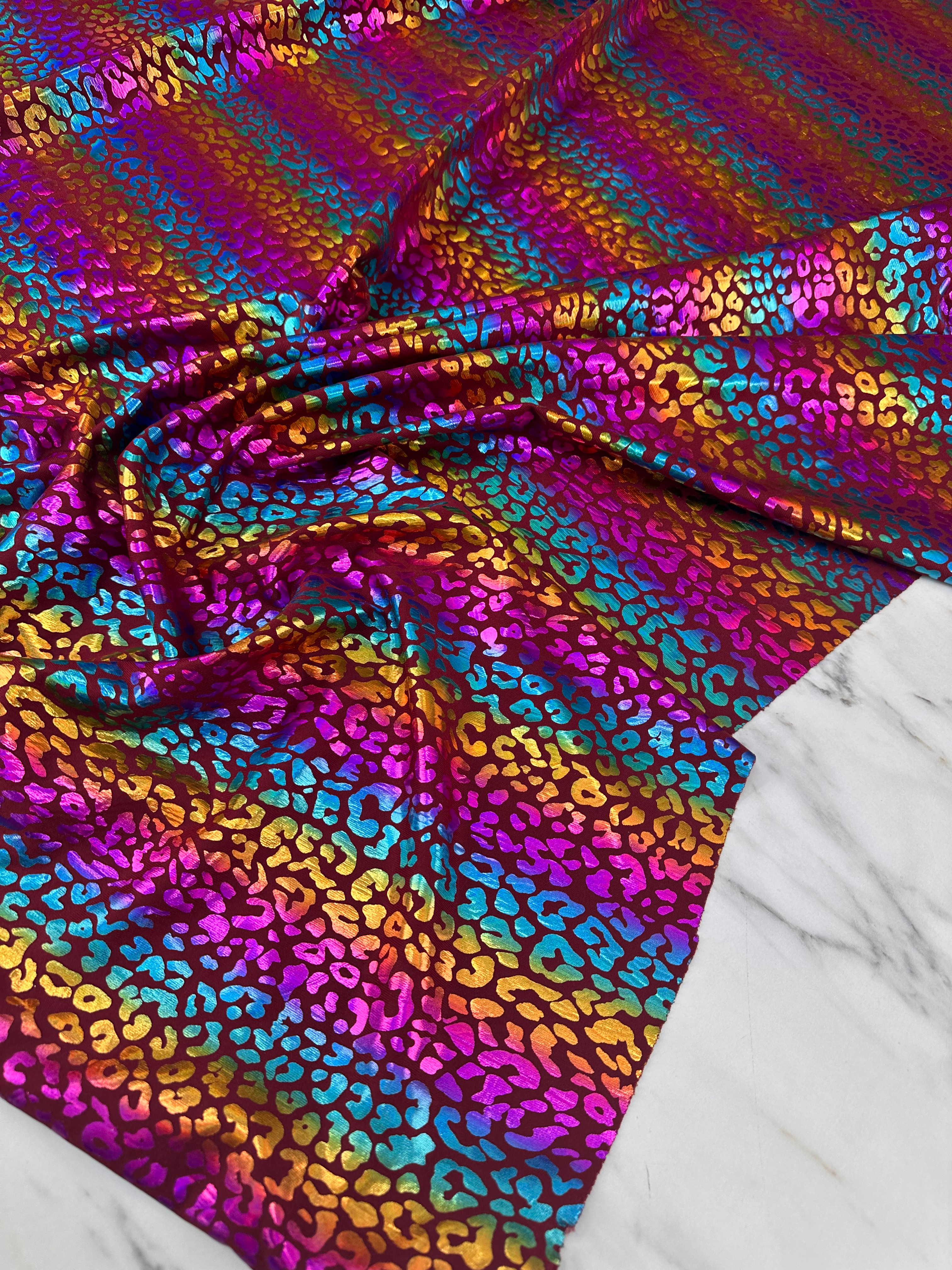 Renkli Leopar Varak Kablama Elbise Etek Şalvar