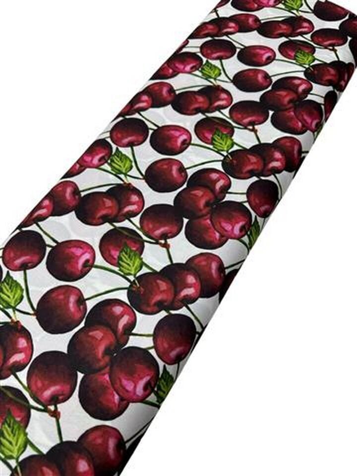 kiraz Desen Elbiselik Gömleklik Krep Kumaş