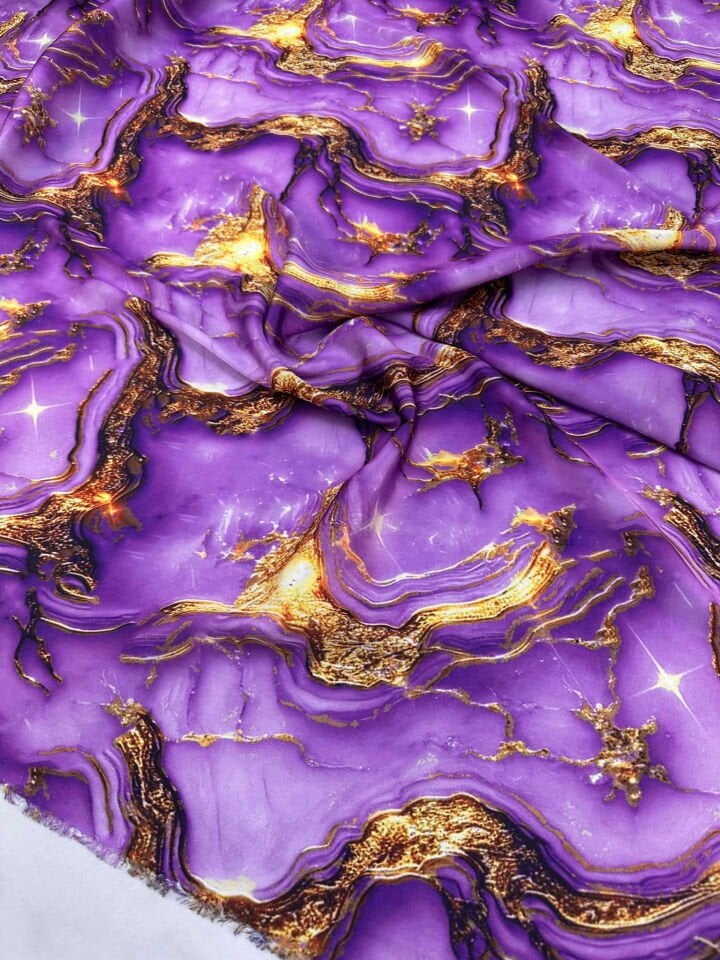 Olea Desen Dijital Baskı Krep Kumaş Yumuşak Dökümlü