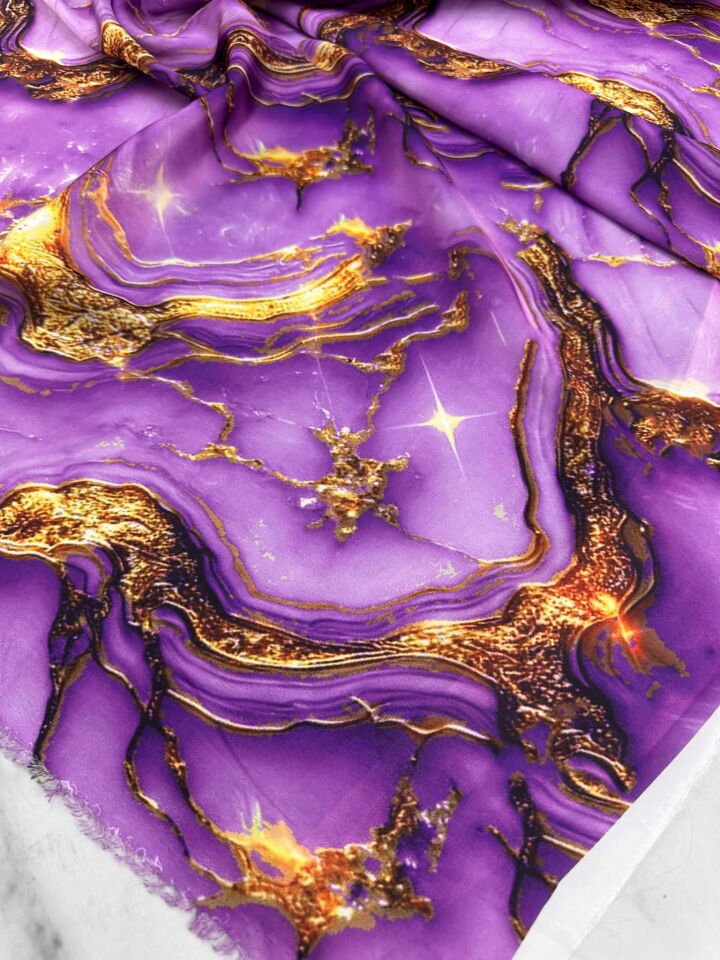 Olea Desen Dijital Baskı Krep Kumaş Yumuşak Dökümlü