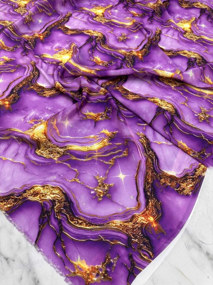 Olea Desen Dijital Baskı Krep Kumaş Yumuşak Dökümlü