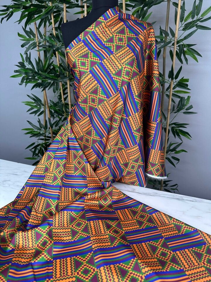 Desenli İpek Saten Elbise Gömlek Etek Şalvar