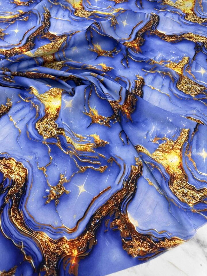 Olea Desen Dijital Baskı İpek Saten Kumaş