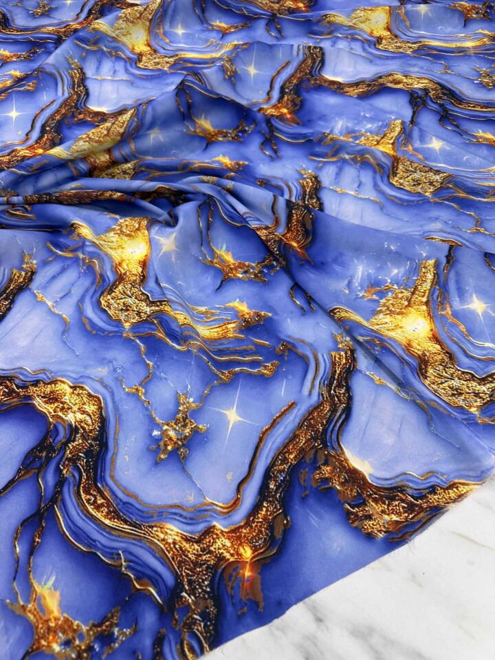 Olea Desen Dijital Baskı İpek Saten Kumaş