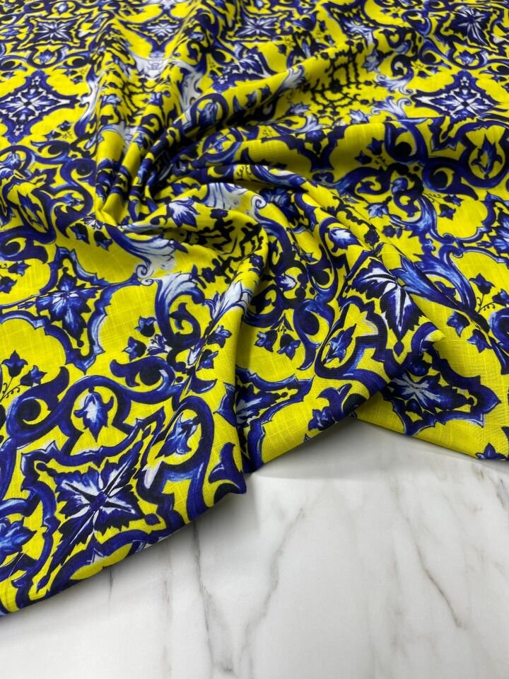 Viyana Desen Elbiselik Pantolonluk Keten Kumaş