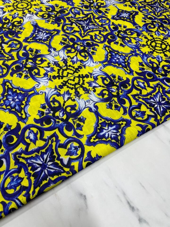 Viyana Desen Elbiselik Pantolonluk Keten Kumaş