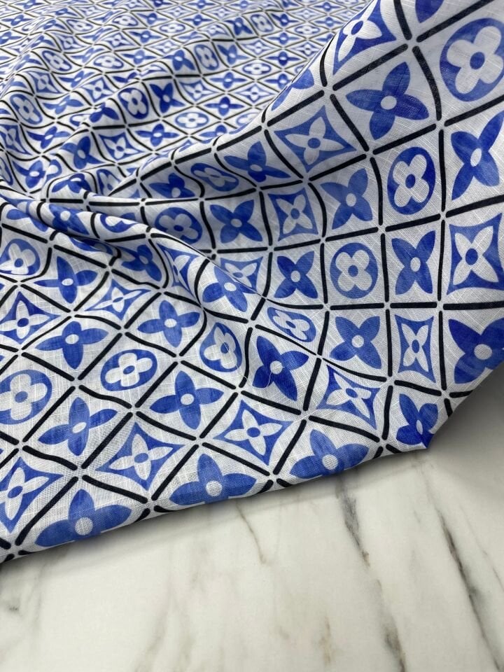 Lv Desen Elbiselik Pantolonluk Keten Kumaş