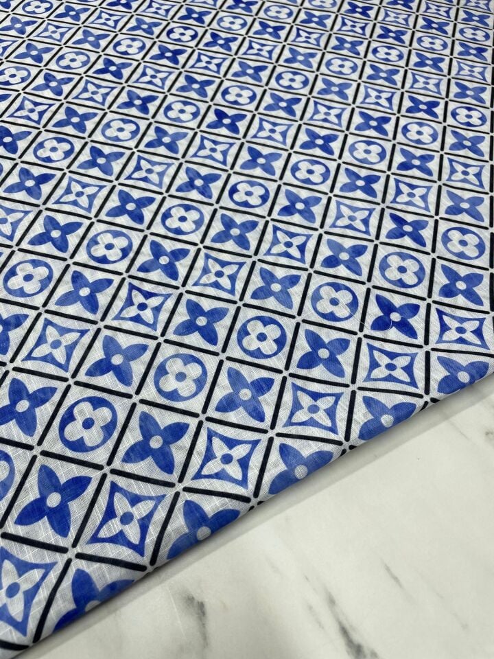 Lv Desen Elbiselik Pantolonluk Keten Kumaş