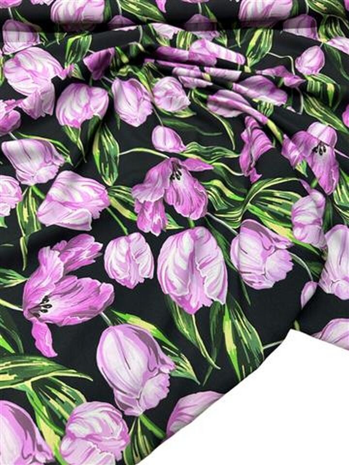 Çuha Çiçeği Desen Elbiselik Gömleklik Krep Kumaş