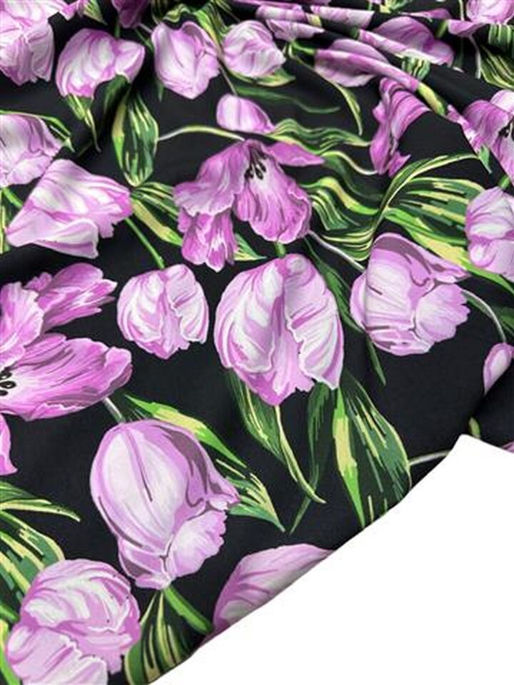 Çuha Çiçeği Desen Elbiselik Gömleklik Krep Kumaş