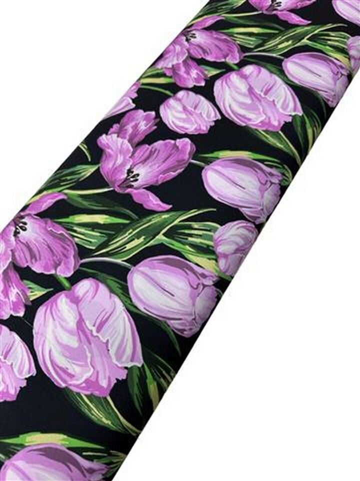 Çuha Çiçeği Desen Elbiselik Gömleklik Krep Kumaş