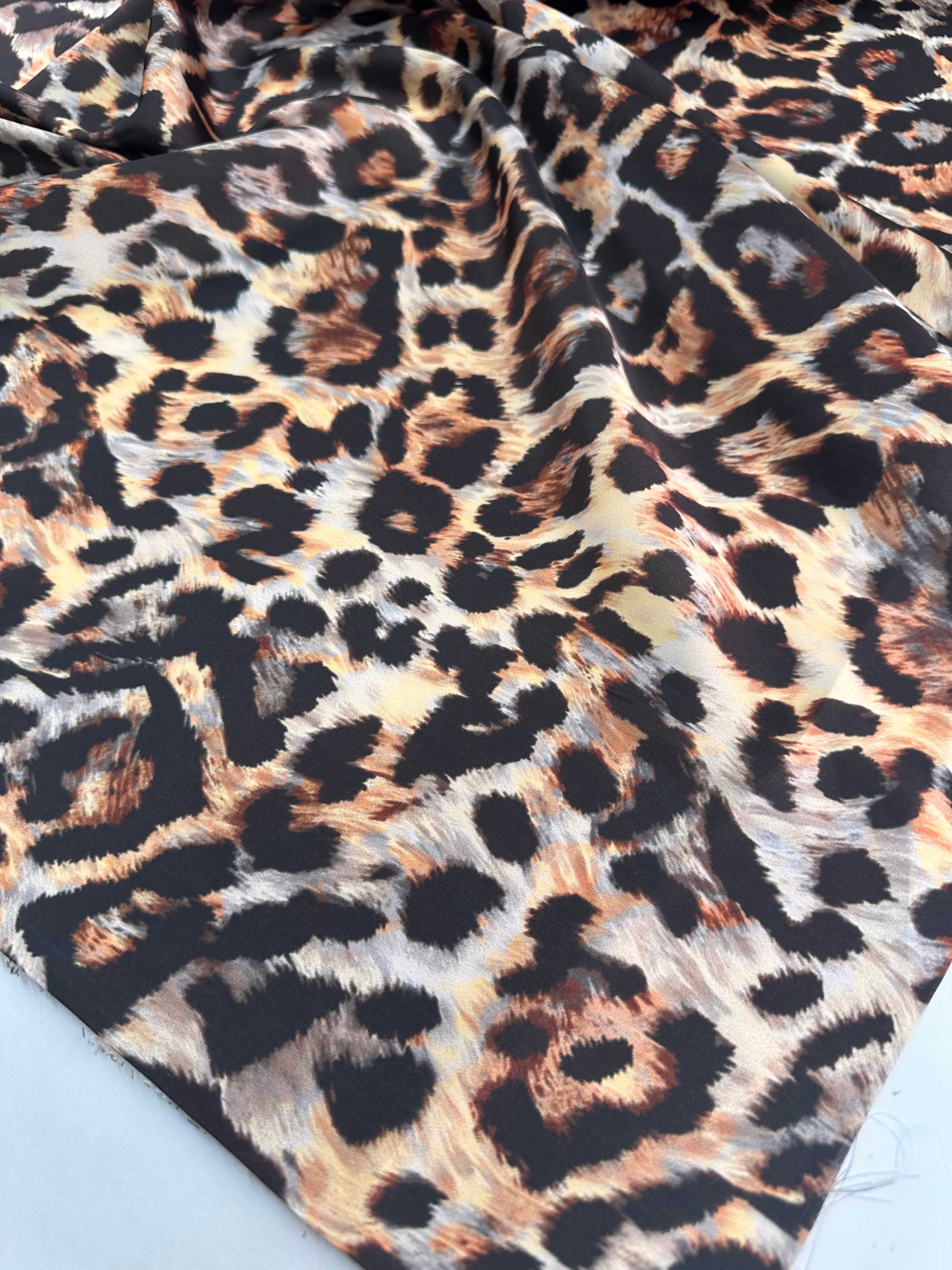 Leopar Desen İpek Saten Elbise Etek Gömlek Şalvar