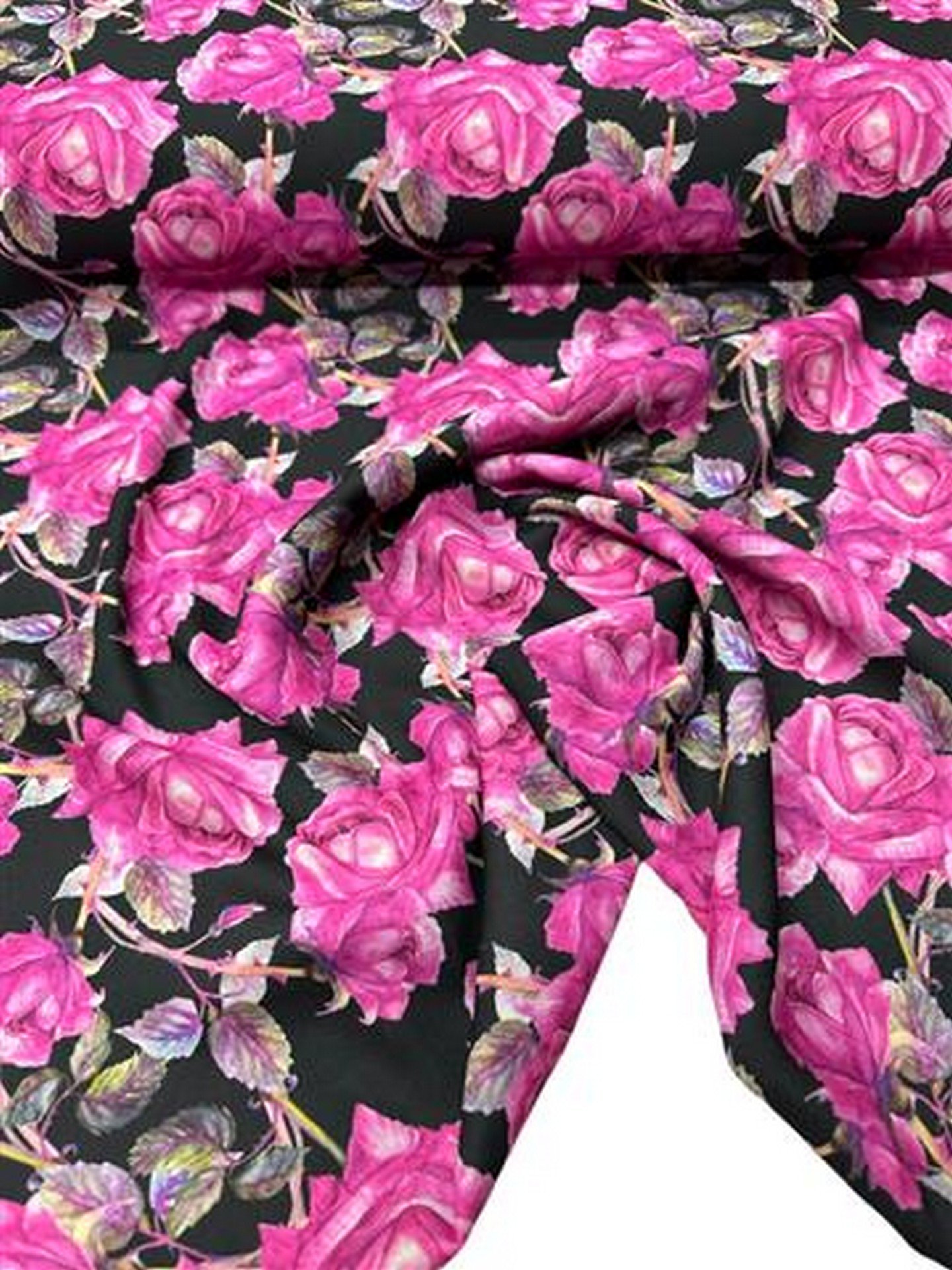 Gül Desen Elbiselik Gömleklik Krep Kumaş