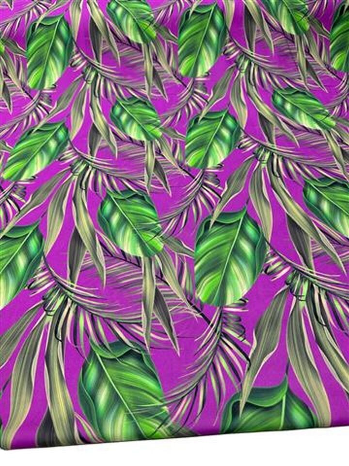 Yaprak Desen Elbiselik Gömleklik Krep Kumaş