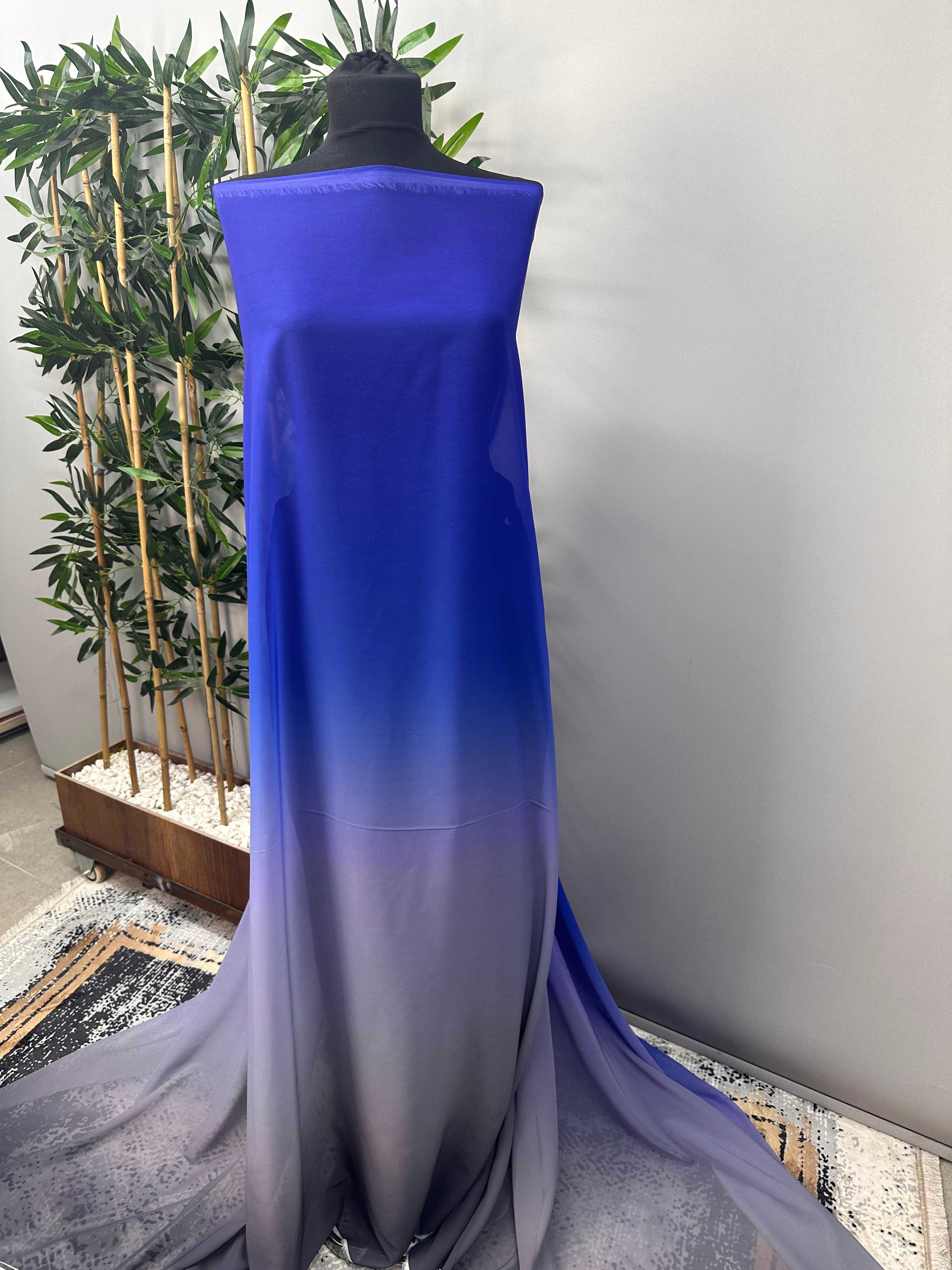 Degrede Desen Şifon Elbise Etek Şal Gömlek