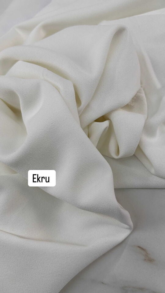 Ekru Rubi İthal Krep Elbise Etek Abaya