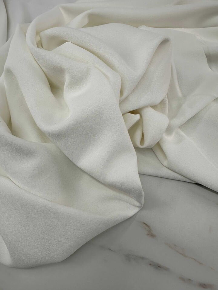 Ekru Rubi İthal Krep Elbise Etek Abaya