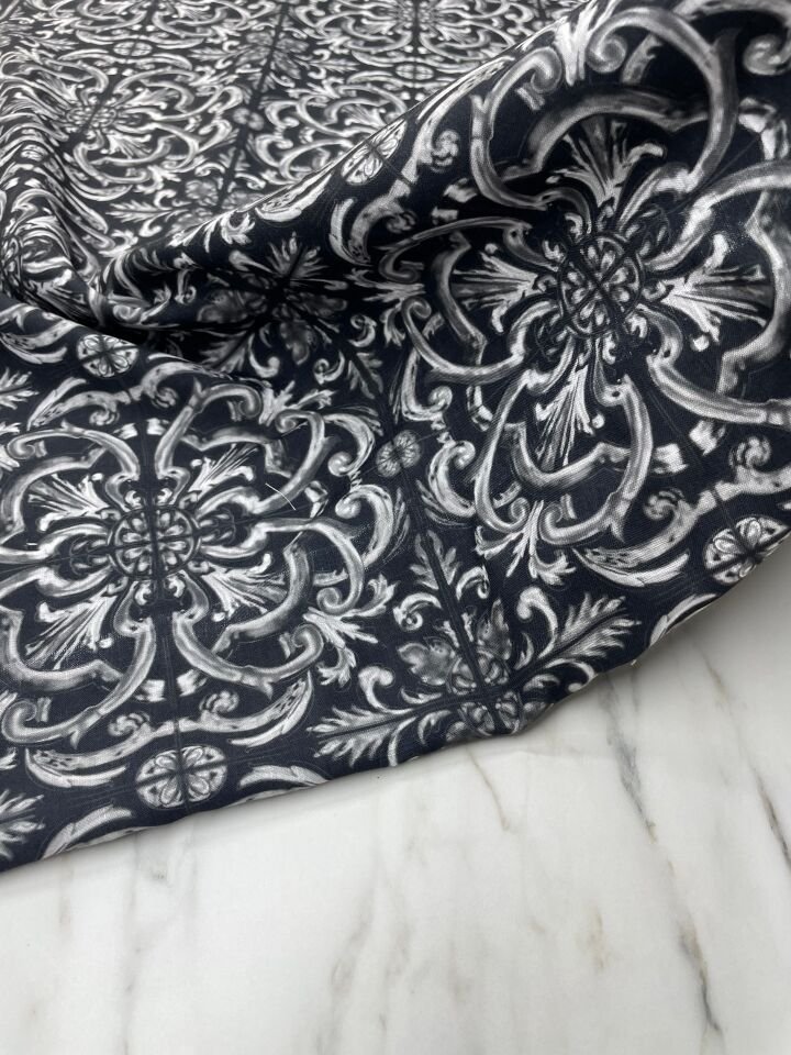 Berlin Desen Elbiselik Pantolonluk Keten Kumaş