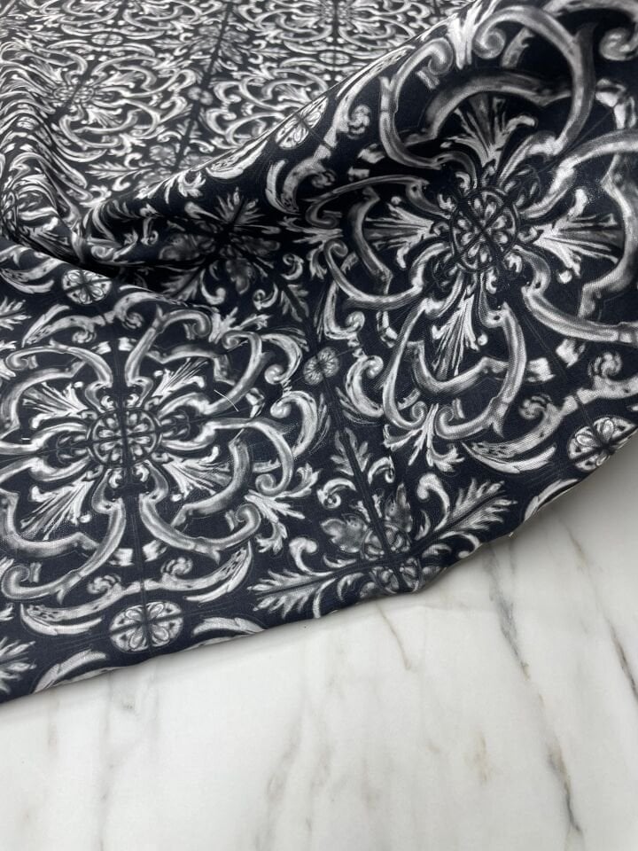 Berlin Desen Elbiselik Pantolonluk Keten Kumaş