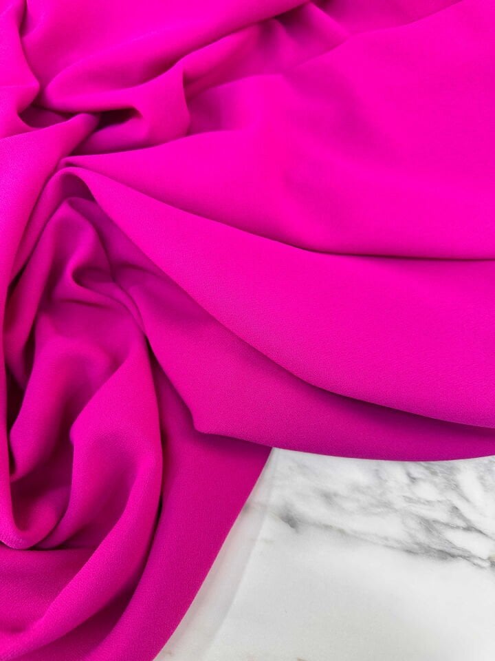 Fuşya İthal Rubi Krep Elbise Etek Abaya