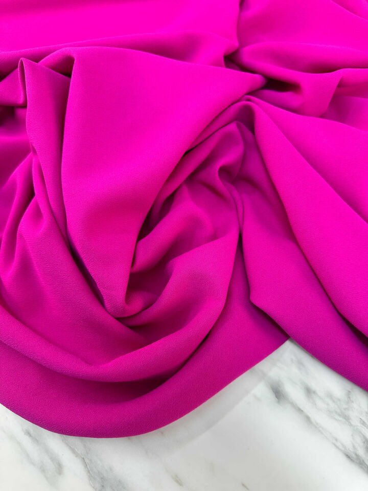 Fuşya İthal Rubi Krep Elbise Etek Abaya