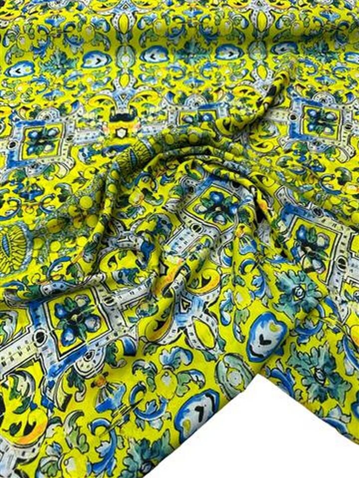 Nakış Desen Elbiselik Gömleklik Krep Kumaş