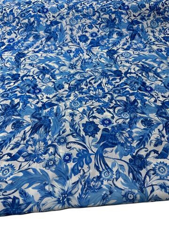 Akdeniz Çiçeği Desen Elbiselik Gömleklik Krep Kumaş