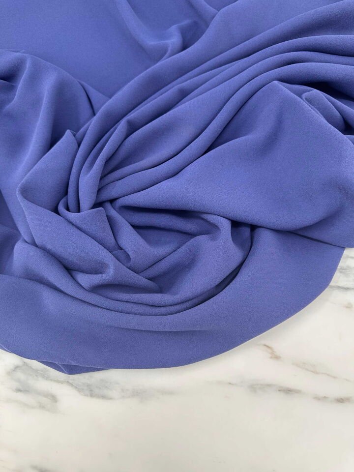 İndigo Mavi İthal Rubi Krep Elbise Etek Abaya