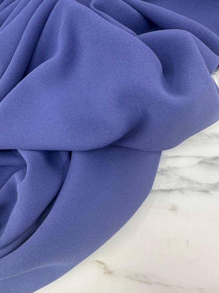 İndigo Mavi İthal Rubi Krep Elbise Etek Abaya