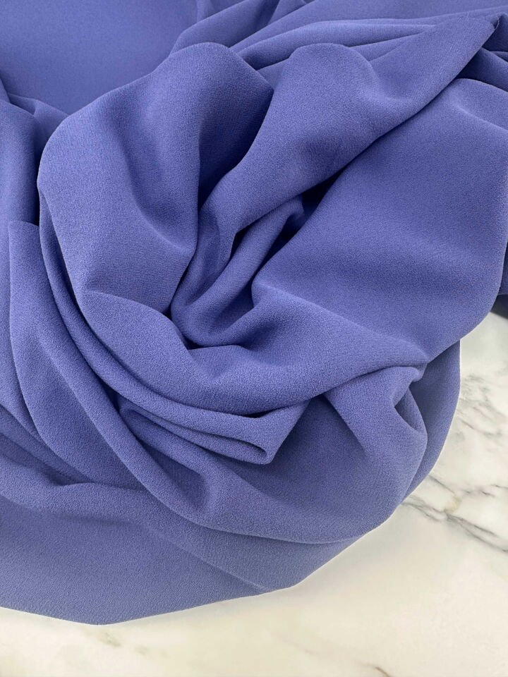 İndigo Mavi İthal Rubi Krep Elbise Etek Abaya