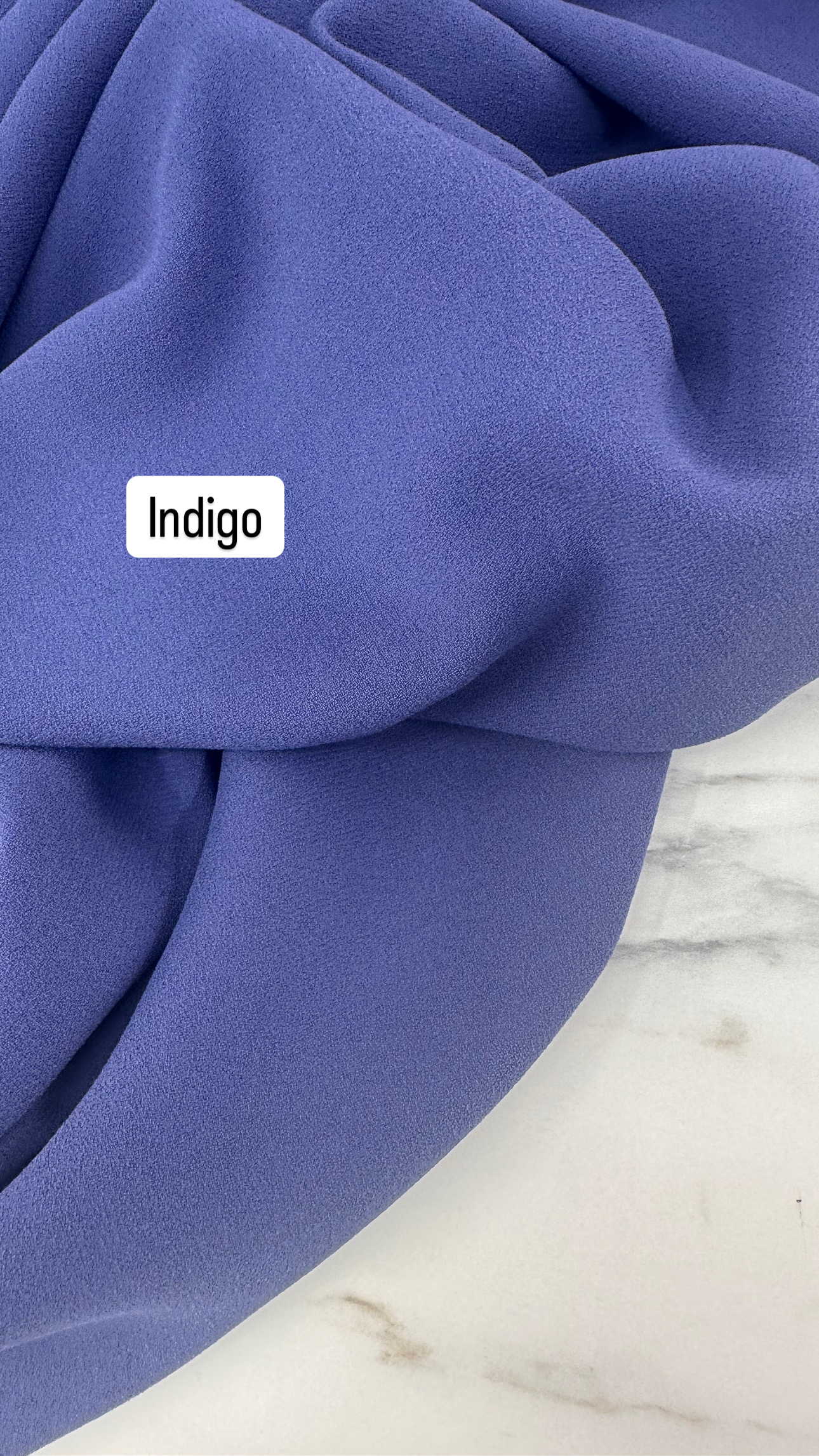 İndigo Mavi İthal Rubi Krep Elbise Etek Abaya