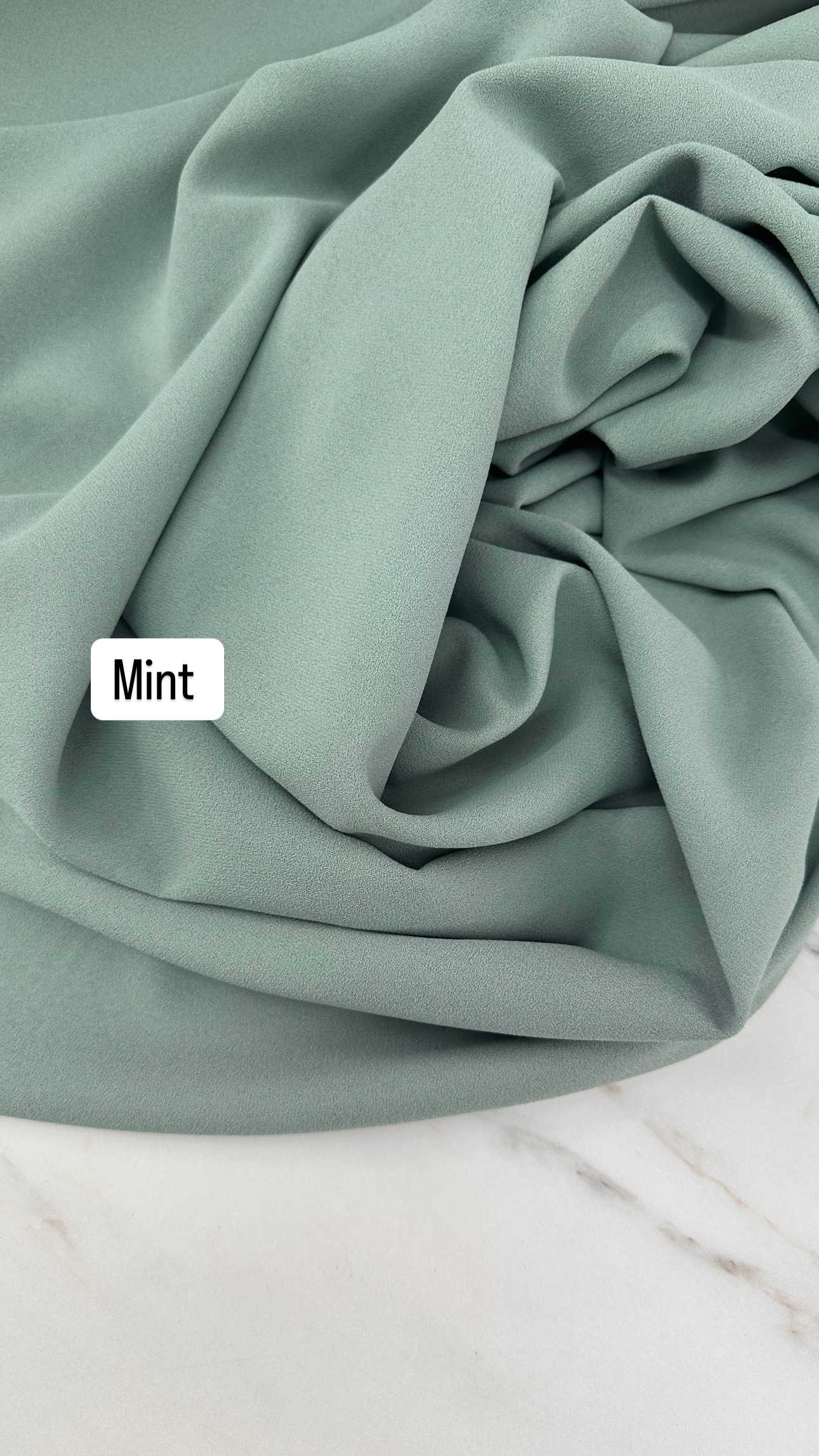 Mint Yeşili İthal Rubi Krep Elbise Etek Abaya Pantolon