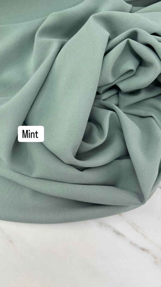 Mint Yeşili İthal Rubi Krep Elbise Etek Abaya Pantolon