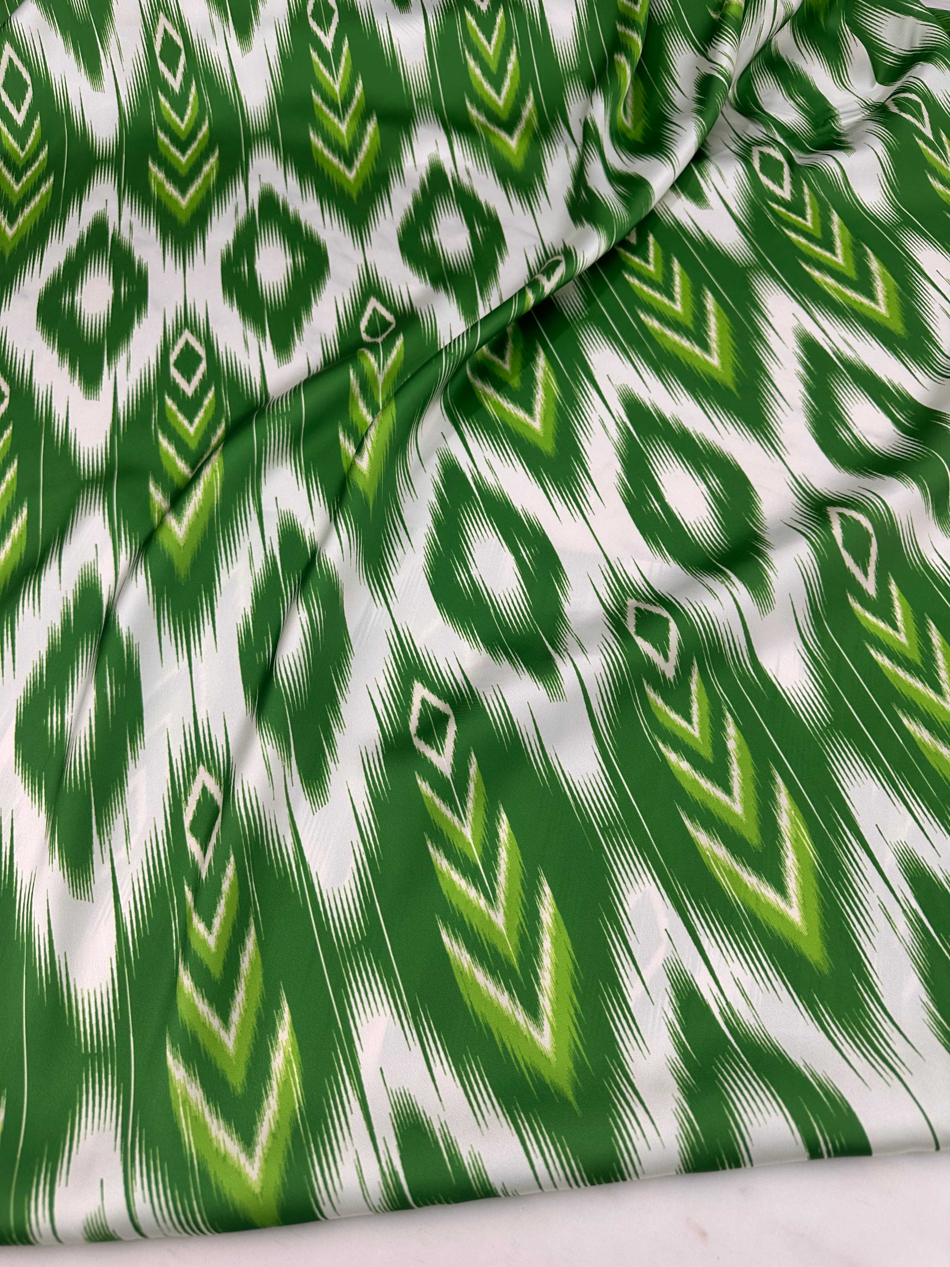 Desenli İpek Saten Elbise Etek Gömlek Elbise Şalvar