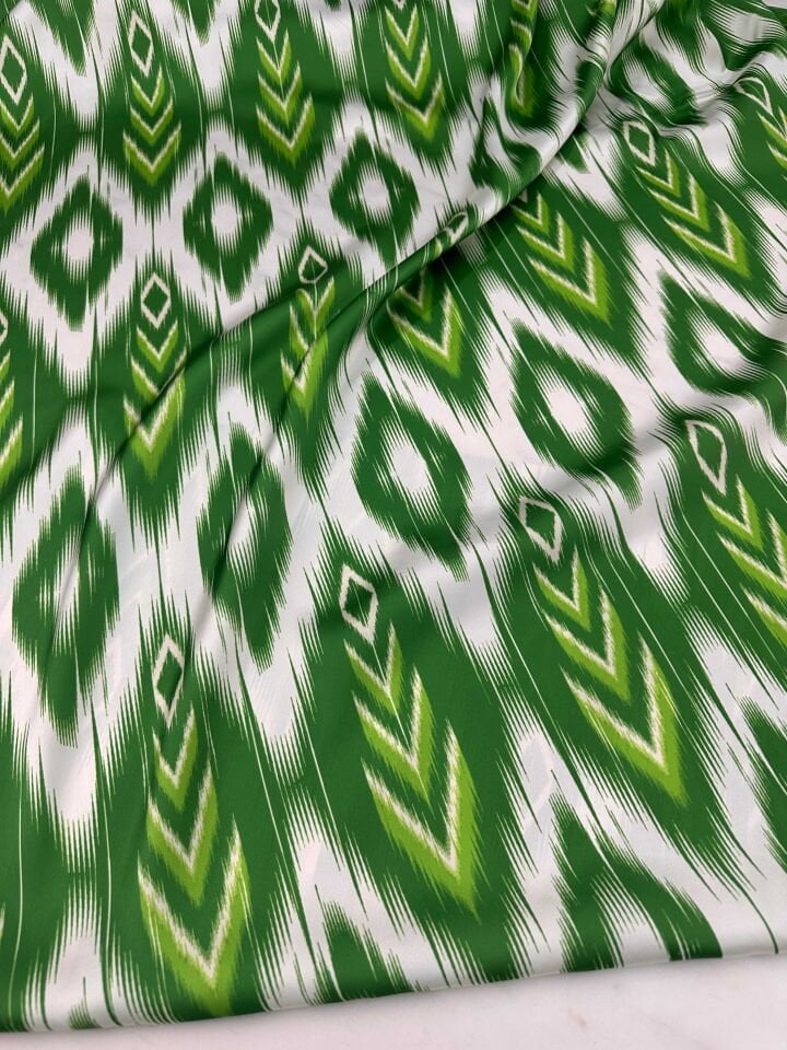 Desenli İpek Saten Elbise Etek Gömlek Elbise Şalvar