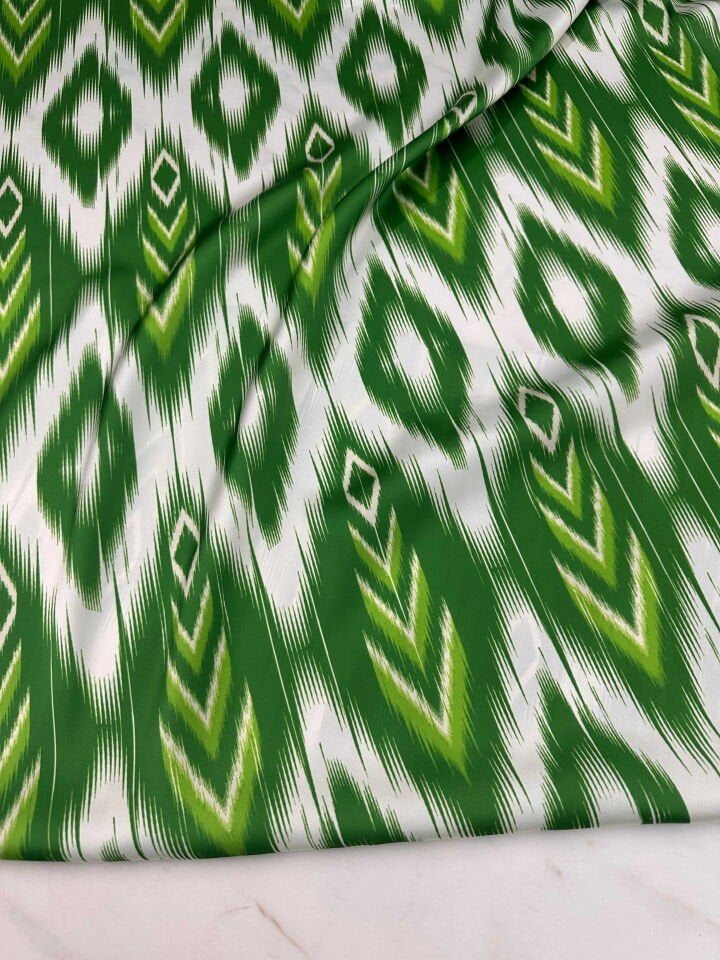 Desenli İpek Saten Elbise Etek Gömlek Elbise Şalvar