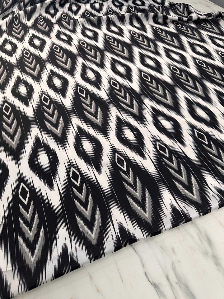 Desenli İpek Saten Elbise Etek Gömlek Şalvar