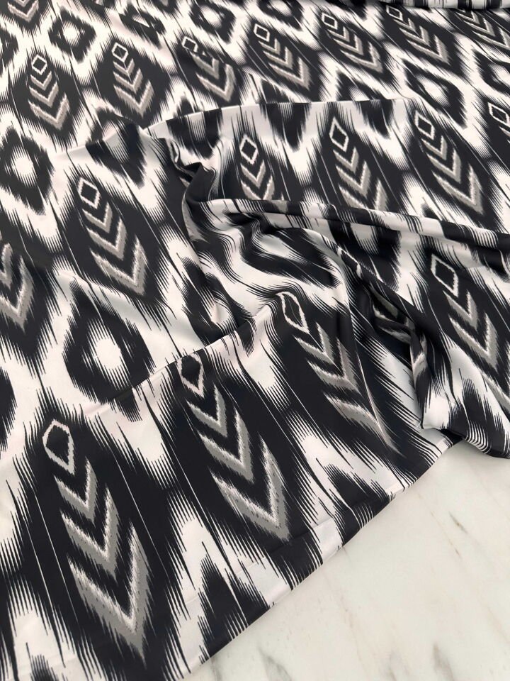 Desenli İpek Saten Elbise Etek Gömlek Şalvar