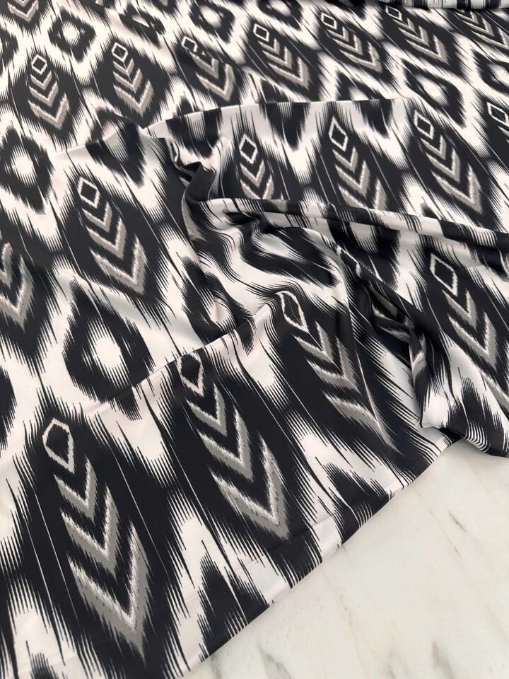 Desenli İpek Saten Elbise Etek Gömlek Şalvar