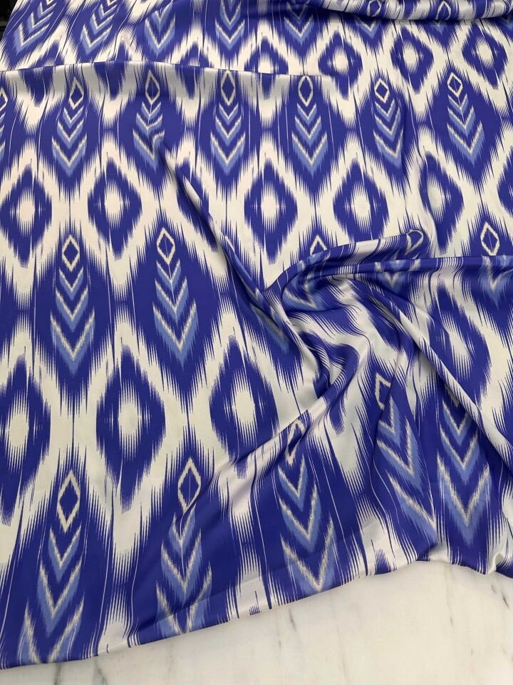 Desenli İpek Saten Elbise Etek Gömlek Şalvar