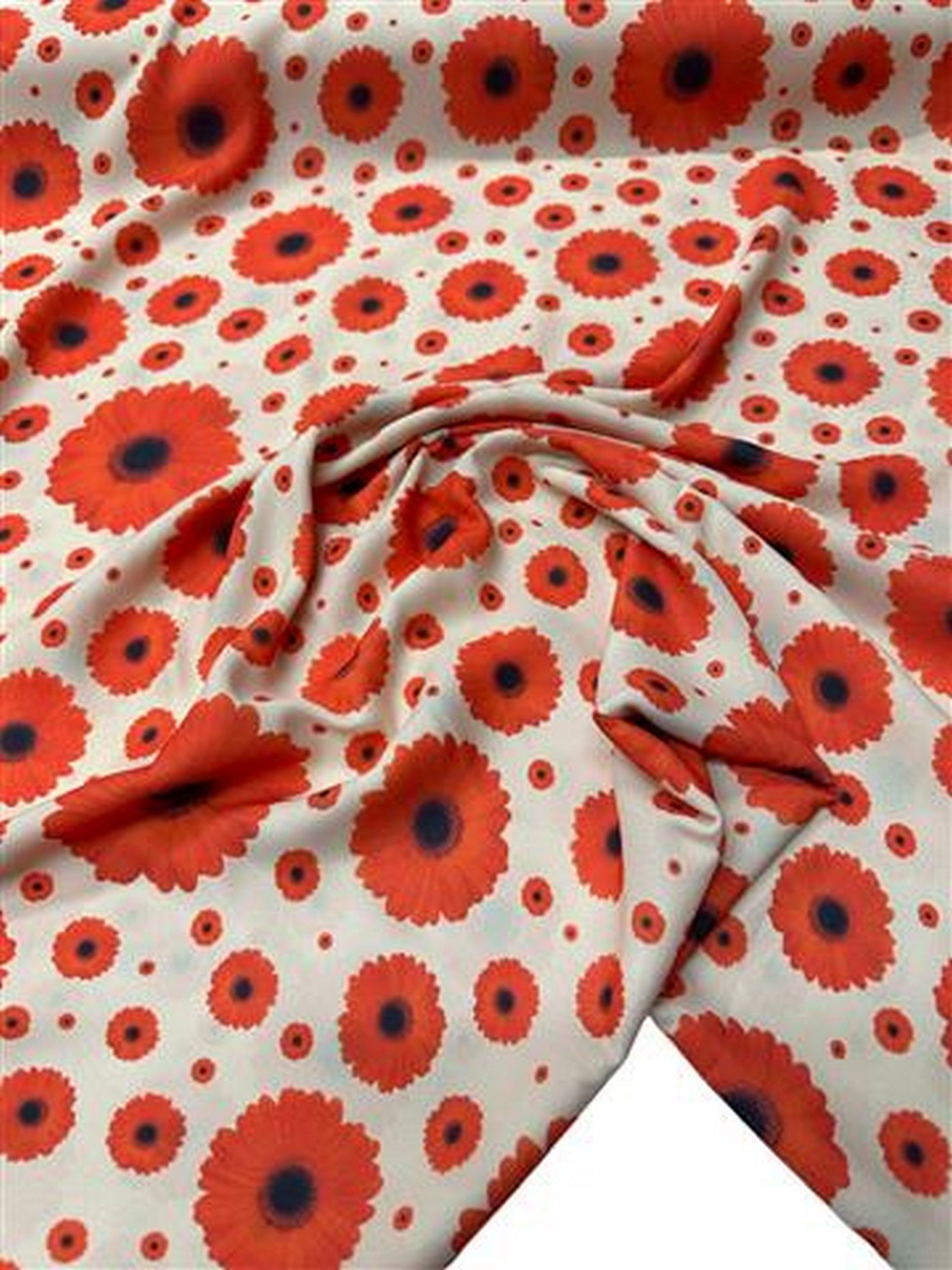 Geranium Desen Elbiselik Gömleklik Krep Kumaş