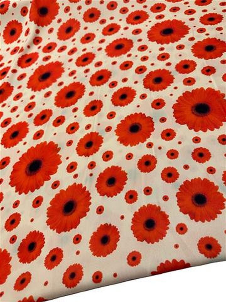 Geranium Desen Elbiselik Gömleklik Krep Kumaş