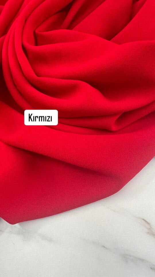 Kırmızı İthal Rubi Krep Elbise Etek Abaya Pantolon