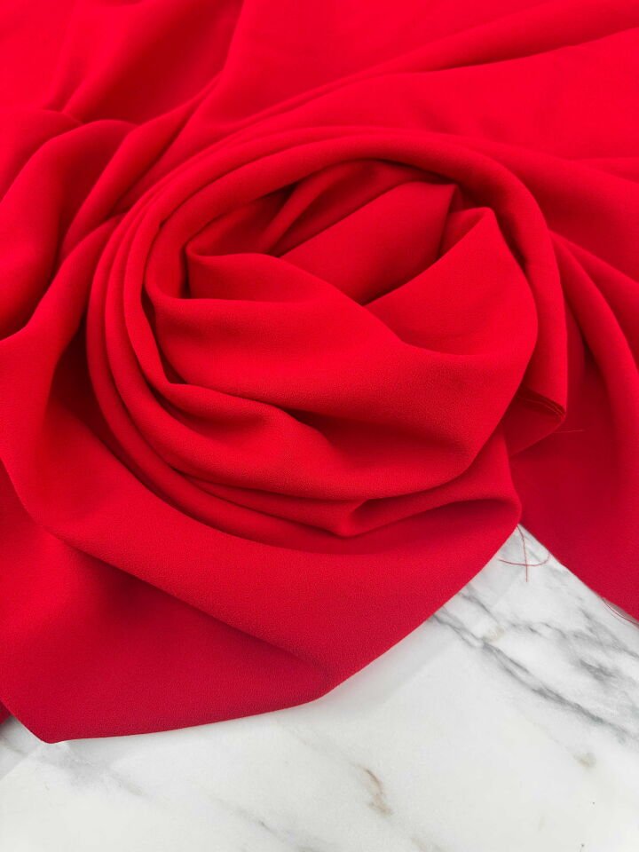 Kırmızı İthal Rubi Krep Elbise Etek Abaya Pantolon