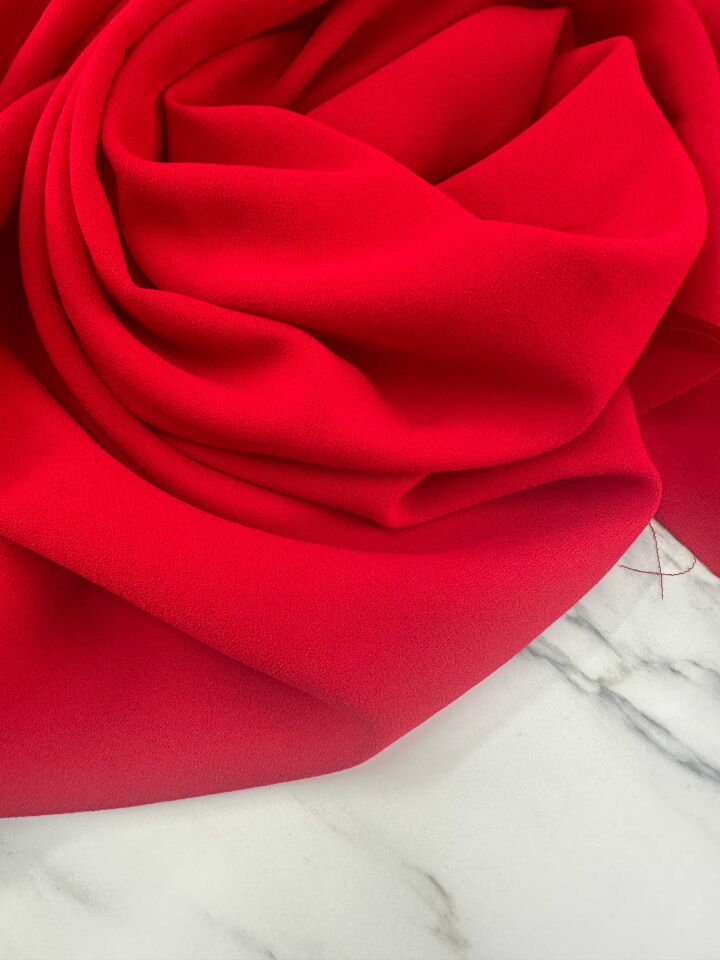 Kırmızı İthal Rubi Krep Elbise Etek Abaya Pantolon